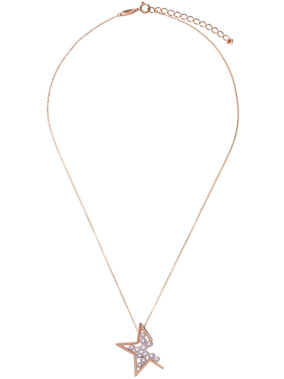 Tasaki 'abstract Star' Freshwater Pearl 18k Rose Gold Pendant Necklace In Sakura Gold
