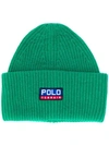 Polo Ralph Lauren Logo Patch Knitted Hat In 003 Green