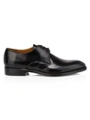 Paul Stuart Hancock Plain Toe Leather Blucher Derby Shoes In Black