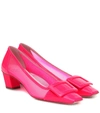 Roger Vivier Belle Vivier 45mm Mesh/patent Pumps In Rossetto Chi Rosa Fluo