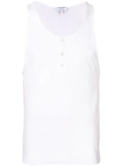 Thom Browne Button Placket Tank Tee In White