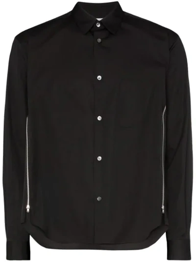 Comme Des Garçons Shirt Zipped-sleeve Tailored Shirt In Black