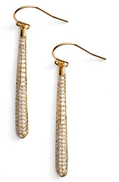 Kate Spade Shine On Pavé Linear Drop Earrings In Gold/ Clear