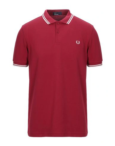 Fred Perry Polo Shirts In Brick Red