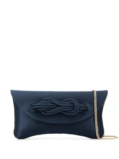 Shanghai Tang Knot Clutch In Blue