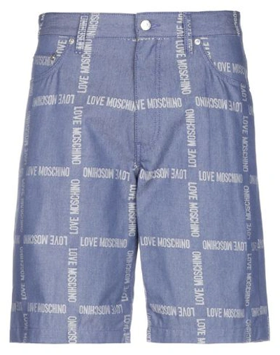 Love Moschino Denim Shorts In Azure