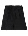Pinko Woman Shorts & Bermuda Shorts Black Size 10 Linen, Viscose, Elastane