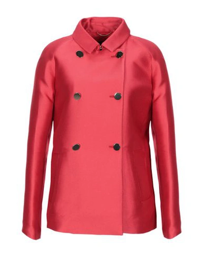 Les Copains Overcoats In Red