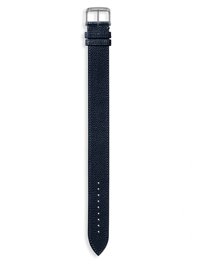 Tom Ford Pebble Grain Leather Watch Strap In Navy