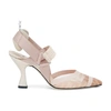 Fendi Colibri Mesh Slingback Pump In Rose