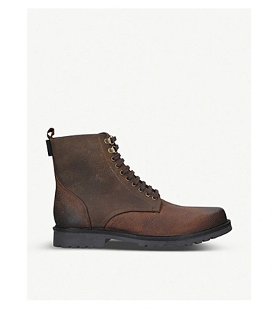 Kurt Geiger Charles Leather Ankle Boot In Brown