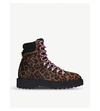 Diemme Monfumo Leopard-print Calf-hair Ankle Boots In Beige Comb
