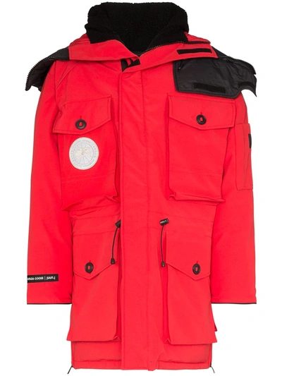 Canada Goose X Juun.j Expedition Shell-down Hooded Parka In Red