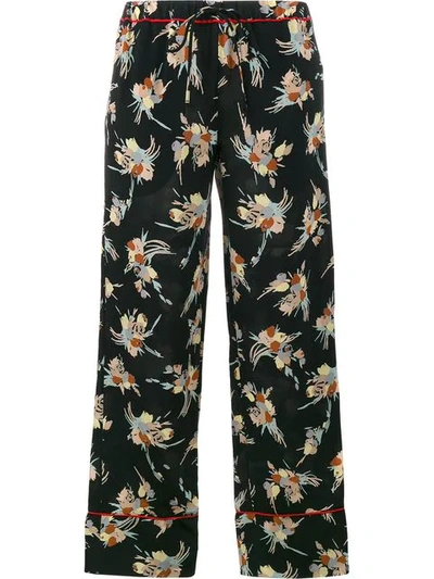Marni Floral Print Pyjama Trousers In Black