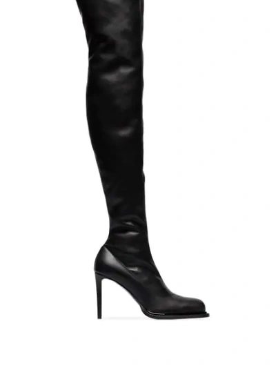 Stella Mccartney Black 105 Faux Leather Otk Sock Boots