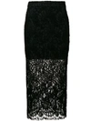 Stella Mccartney Wool-blend Leavers Lace Midi Pencil Skirt In Black