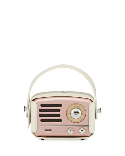 Muzen Portable Retro Radio Bluetooth Speaker In Rose Gold