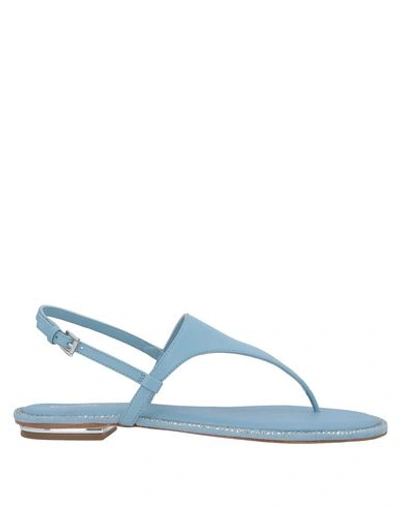 Michael Michael Kors Toe Strap Sandals In Sky Blue