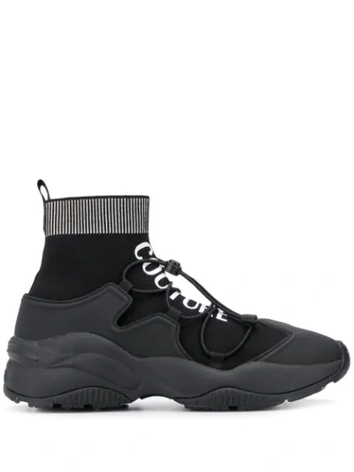 Versace Jeans Couture Ankle Sock Sneakers In Black