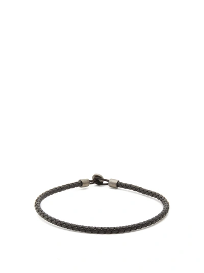 Miansai Nexus Braided-leather Bracelet In Black