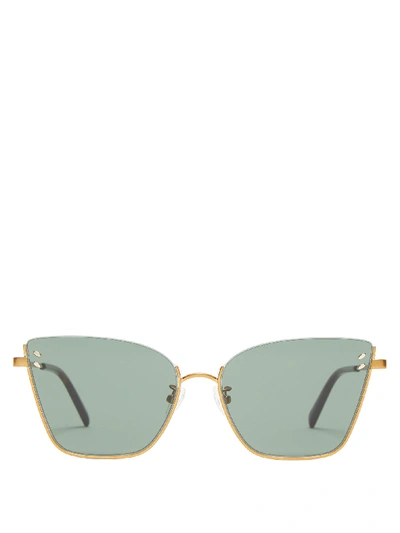 Stella Mccartney Square Cat-eye Metal Sunglasses In Gold