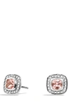 David Yurman Women's Petite Albion Stud Earrings With Gemstone & Pavé Diamonds In Morganite