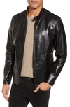 Schott Men's Racer Pebbled Cowhide Leather Jacket In Black