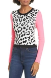 Alice And Olivia Ciara Leopard-print Pullover Sweater In Leopard Pop