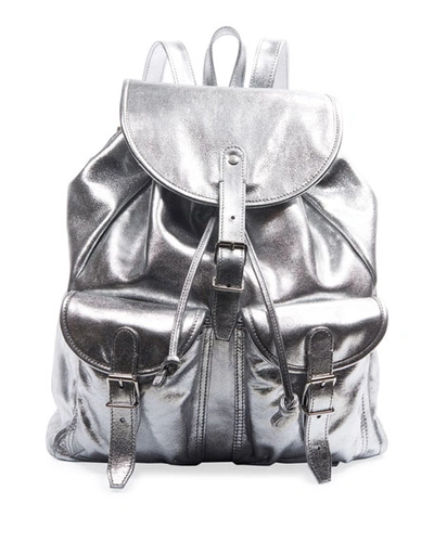 Saint Laurent Venice Large Vintage Backpack In Silver
