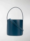 Staud Bissett Leather Bucket Bag In Blue