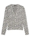 Theory Leopard Print V-neck Cardigan In Ivory Black