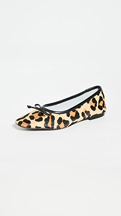 Schutz Women's Arissa Leopard Print Calf Hair Square-toe Flats In Animal Print