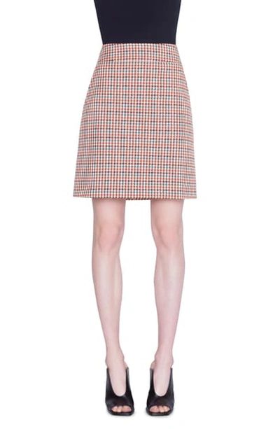 Akris Punto Houndstooth Jacquard Cotton Blend Miniskirt In Black Multicolor