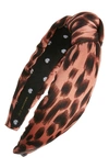 Lele Sadoughi Silk-blend Leopard Print Knotted Headband In Multi