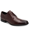Calvin Klein Men's Dillinger Crust Leather Oxfords Men's Shoes In Mahogany
