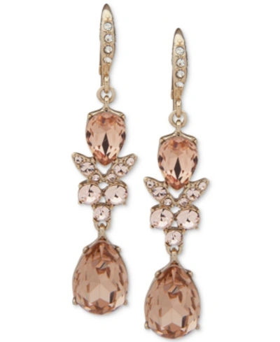 Givenchy Silver-tone Crystal Double Drop Earrings In Gold