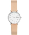 Skagen Women's Signatur Pink Leather Strap Watch 30mm In White/rose Gold