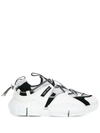 Jimmy Choo Sneakers Diamond Trail / M In Stretch Fabric Color White In White/black