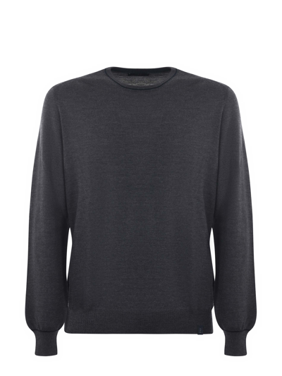 Fay Elbow-patch Knitted Jumper In Grey