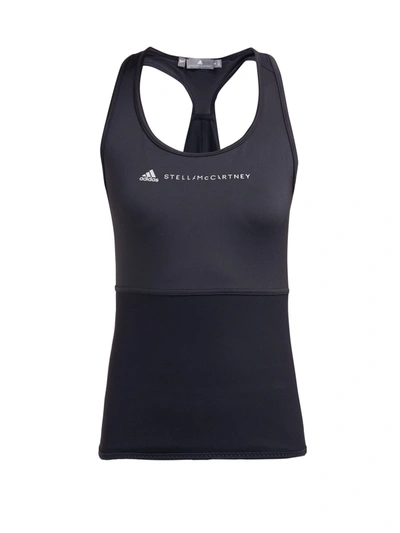 Adidas By Stella Mccartney Yoga Comfort Color-block Scuba Tank In Black