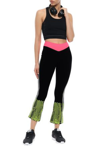 Sàpopa Cropped Polka-dot Stretch Leggings In Black