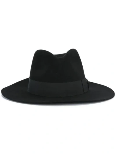 Saint Laurent Chapeau Bowie Hare Fedora In Na