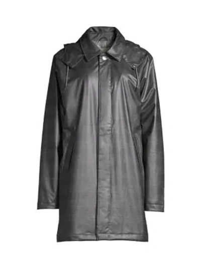 Rains Women's Check Mac Coat In Check Charcoal