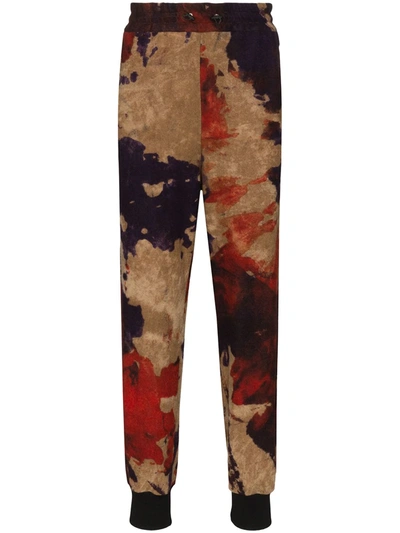 Canessa Tie-dye Elasticated Track Trousers In Brown