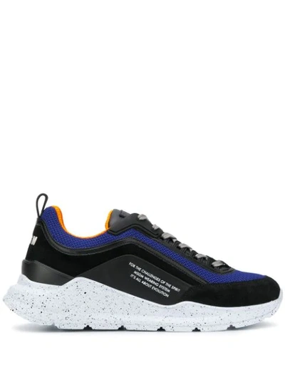Msgm Men's Shoes Leather Trainers Sneakers Z Running In Black