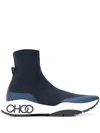 Jimmy Choo Raine Sock High-top Sneakers In Blue