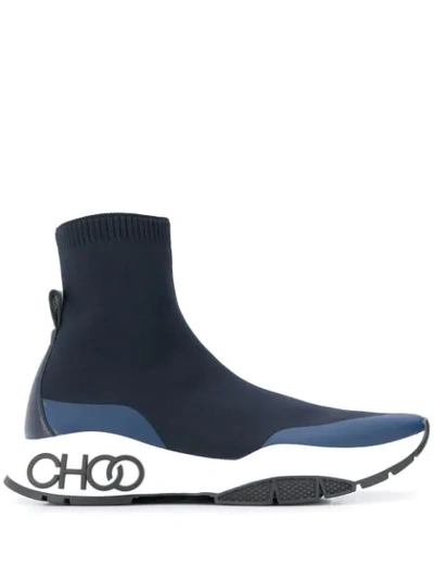 Jimmy Choo Raine Sock High-top Sneakers In Blue