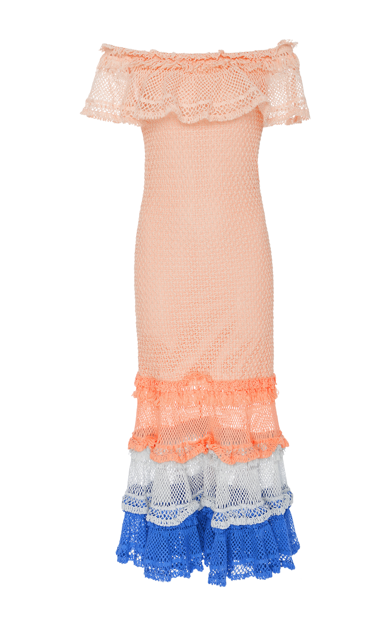 Jonathan Simkhai Ruffled Stretch-knit Stretch-cotton Dress In Blush ...