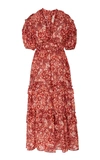 Ulla Johnson Amora Ruffled Floral-print Cotton-blend Voile Midi Dress