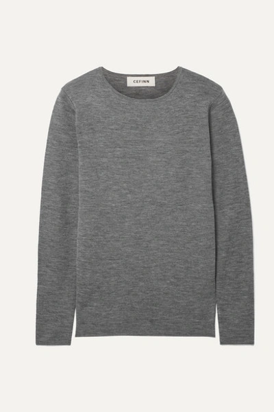 Cefinn Freda Mélange Wool Sweater In Gray